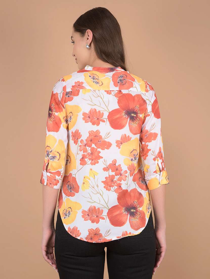 women floral printed three quarter sleeves top - 21617449 - Standard Image - 2
