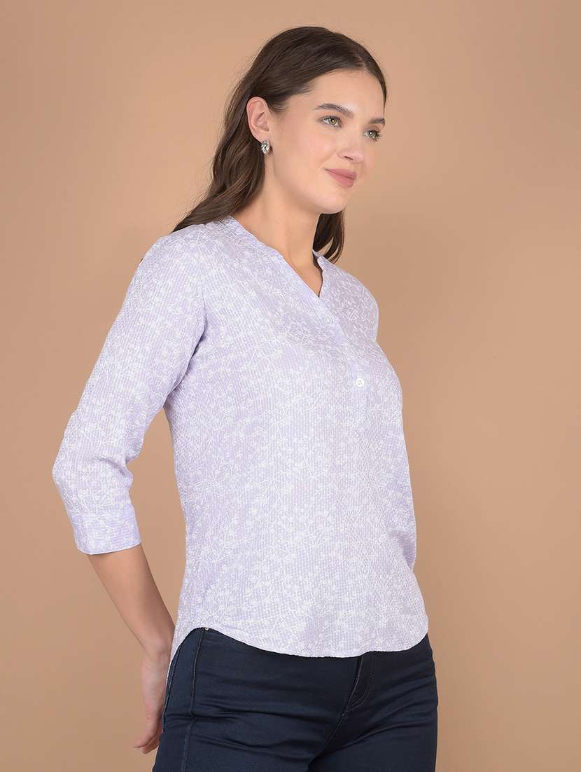 women purple floral printed regular top - 21617451 -  Standard Image - 2