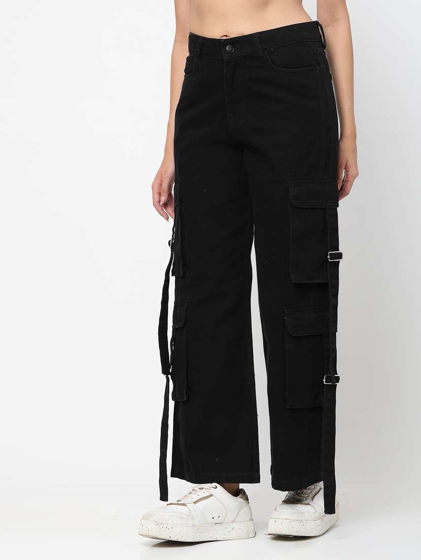 women solid cargo pant - 21617452 -  Standard Image - 2