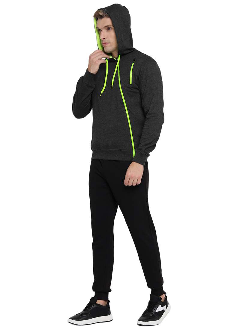 men solid hooded tracksuit - 21617462 -  Standard Image - 2