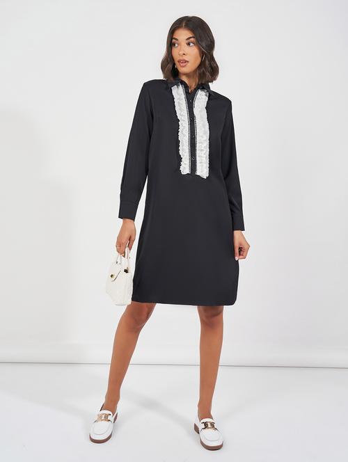 women black solid sheath dress - 21618090 -  Standard Image - 0