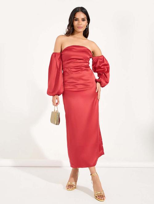 women red solid sheath dress - 21618094 -  Standard Image - 0