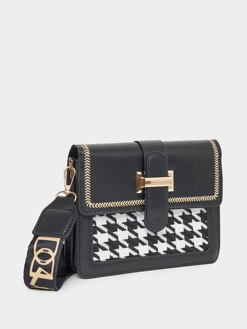women black textured sling bag - 21618113 - Standard Image - 0