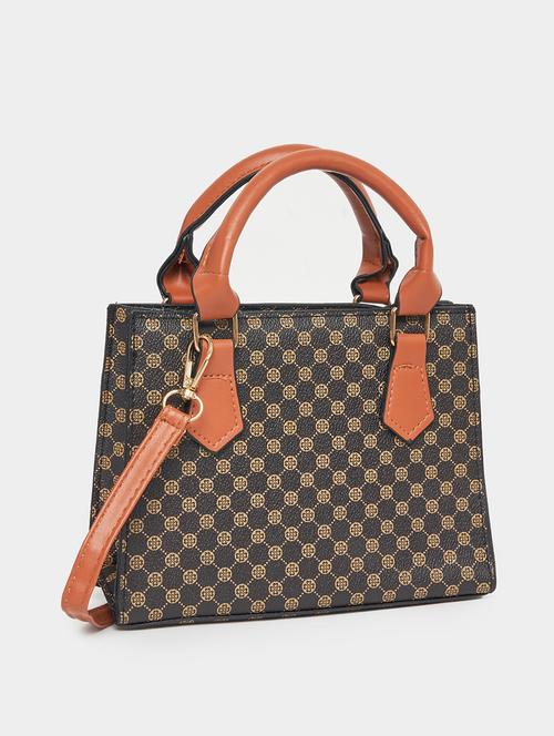 women brown geometric handbag - 21618114 - Standard Image - 0