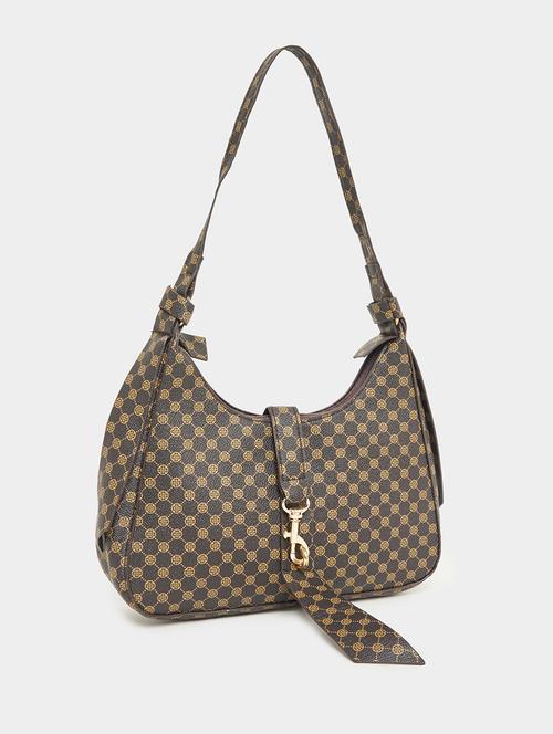 women brown geometric printed handbag - 21618116 - Standard Image - 0