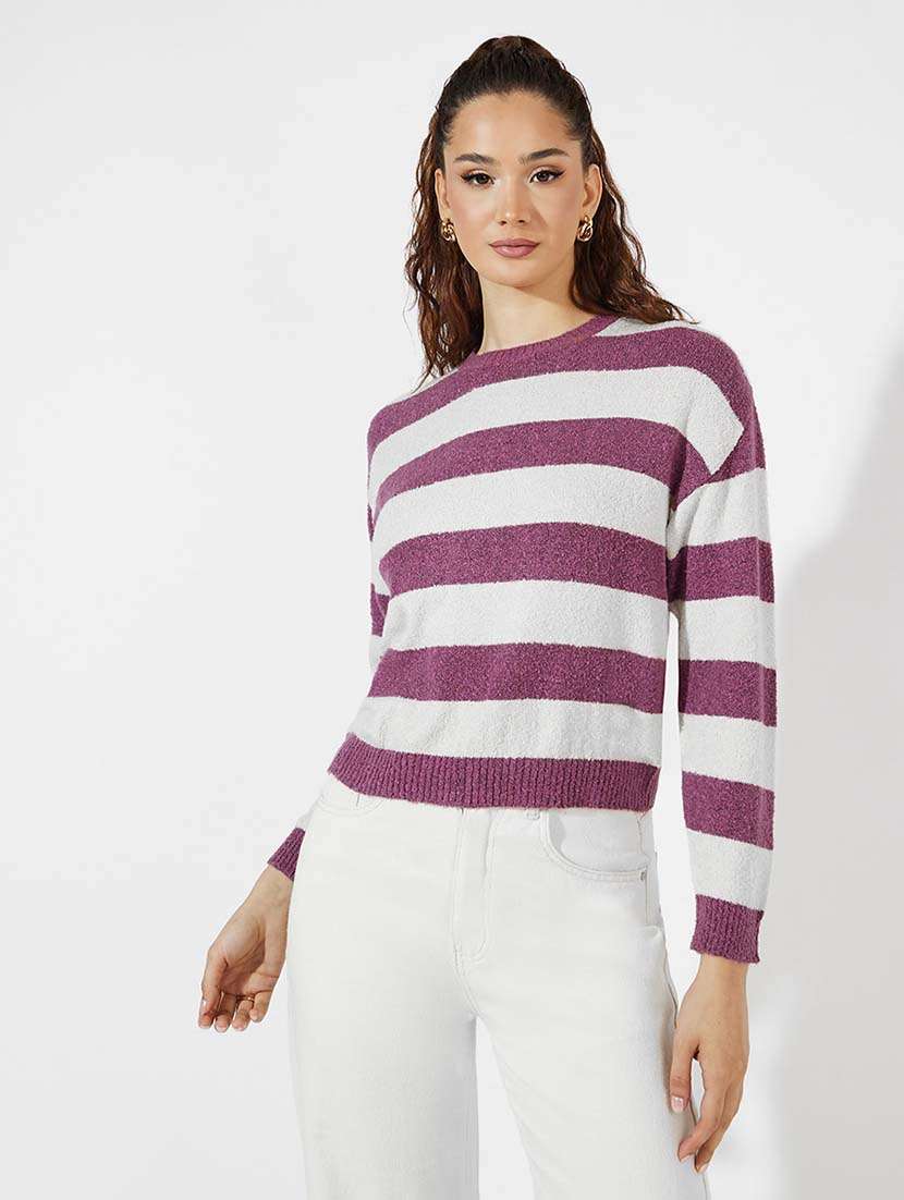 women self design long sleeve pullover