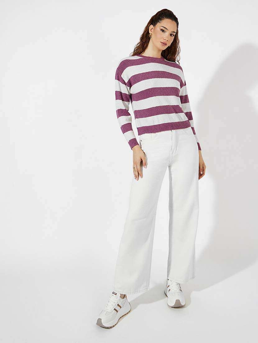 women self design long sleeve pullover - 21618124 - Standard Image - 2