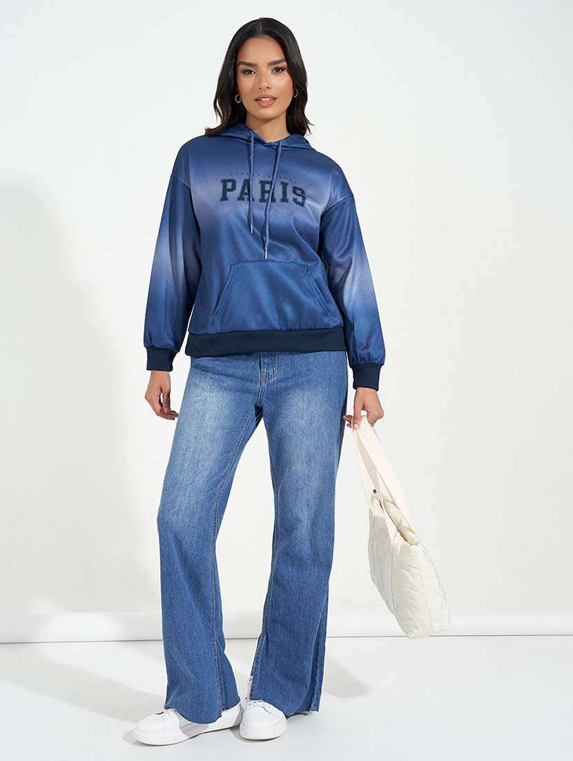 women front print long sleeve sweatshirt - 21618158 -  Standard Image - 2