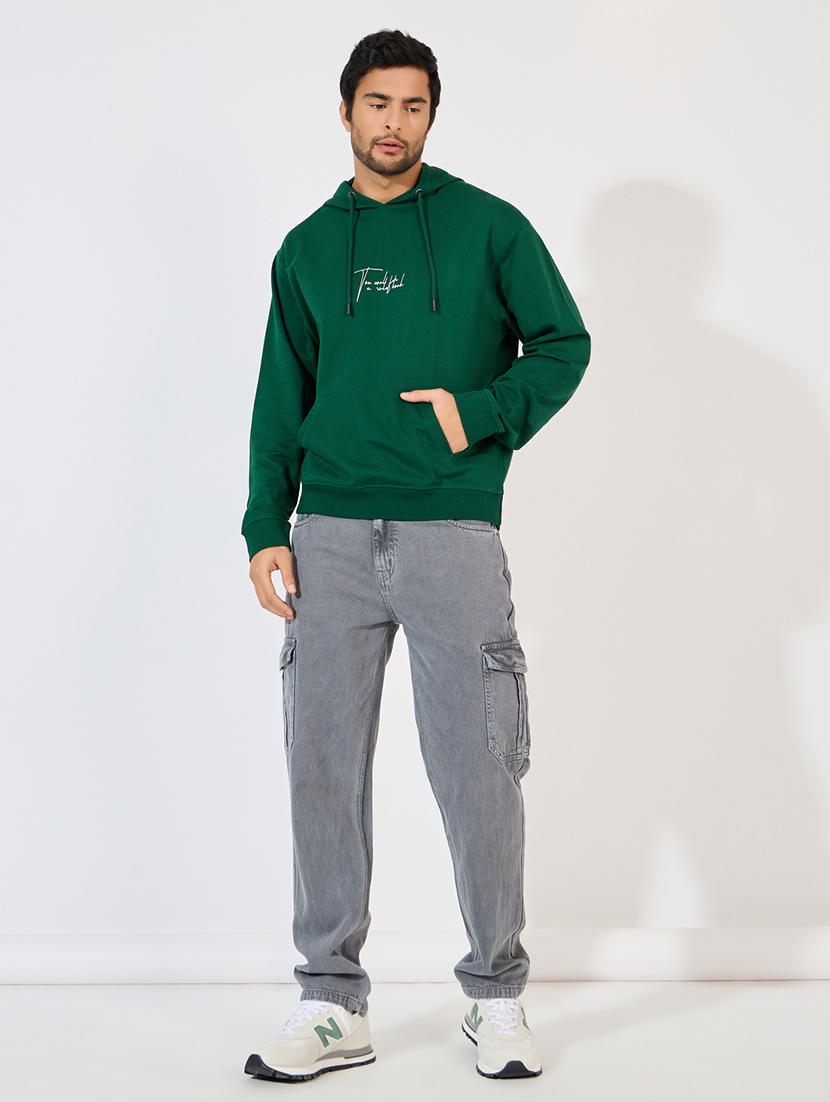 men chest print long sleeve sweatshirt - 21618176 - Standard Image - 2