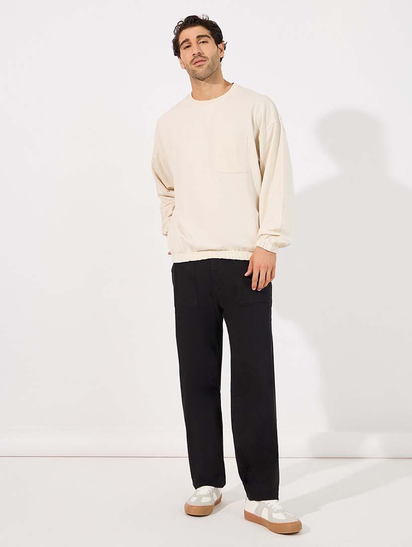 men solid long sleeve sweatshirt - 21618206 - Standard Image - 2