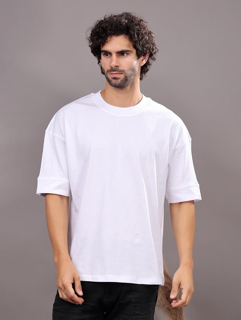 men solid short sleeve oversized t-shirt - 21618351 - Zoom Image - 0