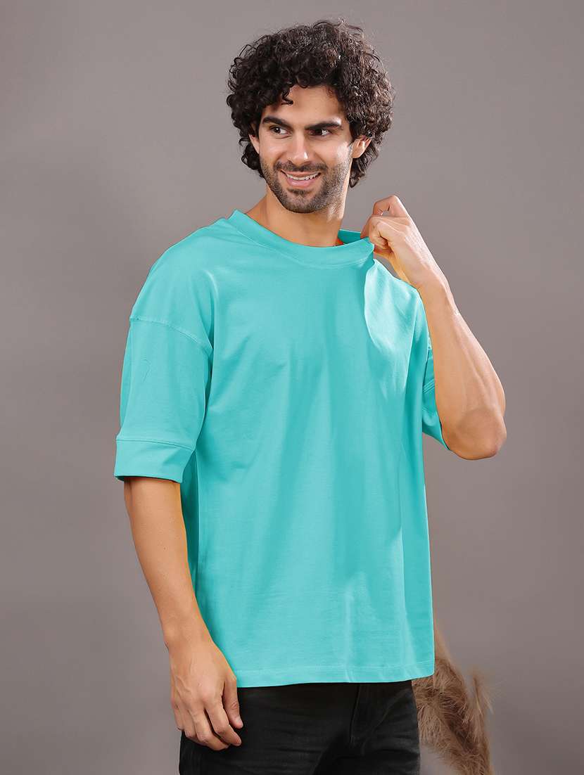 men solid short sleeve oversized t-shirt - 21618359 - Standard Image - 2