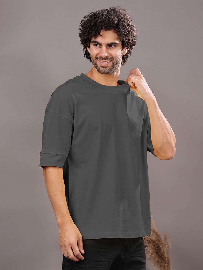 men solid short sleeve oversized t-shirt - 21618364 - Standard Image - 2