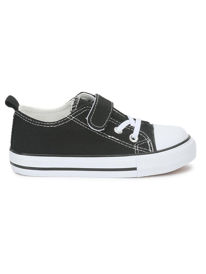 unisex solid lace up canvas sneakers - 21618499 - Standard Image - 2