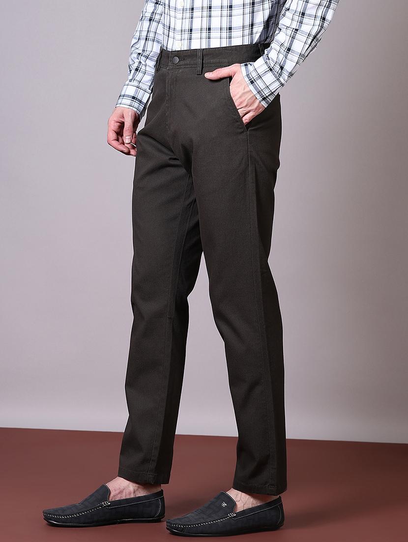 men solid mid rise chinos trouser - 21618702 - Standard Image - 2
