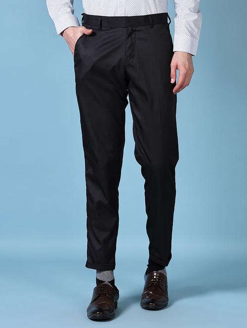 men mid rise solid flat front formal trouser - 21618724 -  Standard Image - 0