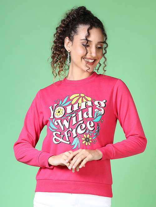 women front print long sleeve sweatshirt - 21618755 -  Standard Image - 0