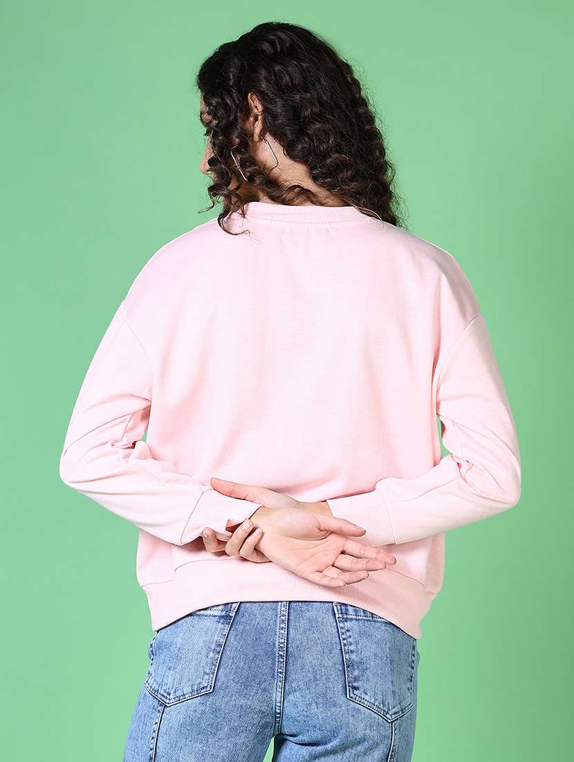 women chest print long sleeve sweatshirt - 21618757 -  Standard Image - 2