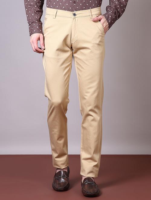 men solid mid rise chinos trouser - 21618781 -  Standard Image - 0