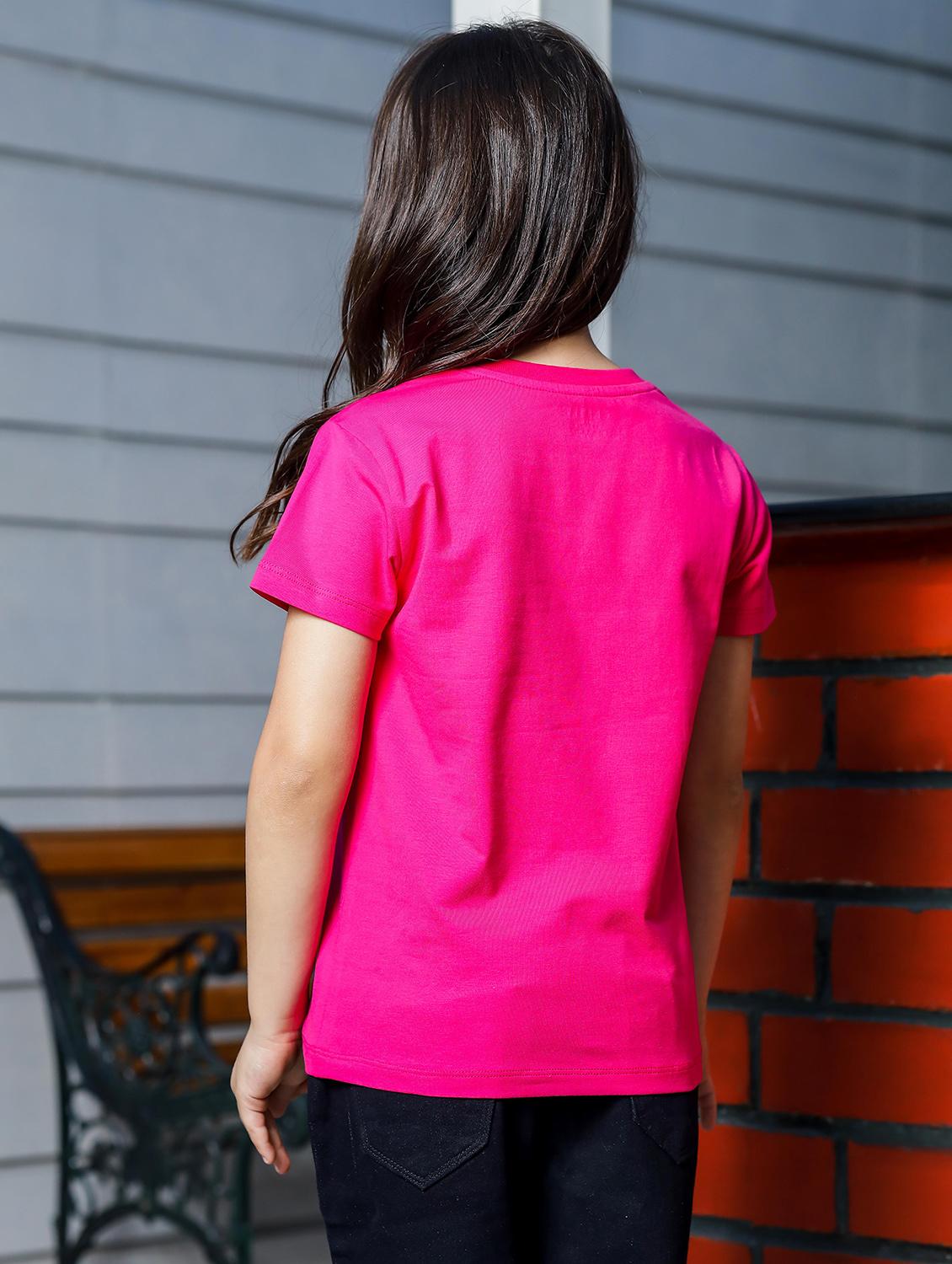 girls round neck printed short sleeves t-shirt - 21618873 - Standard Image - 2