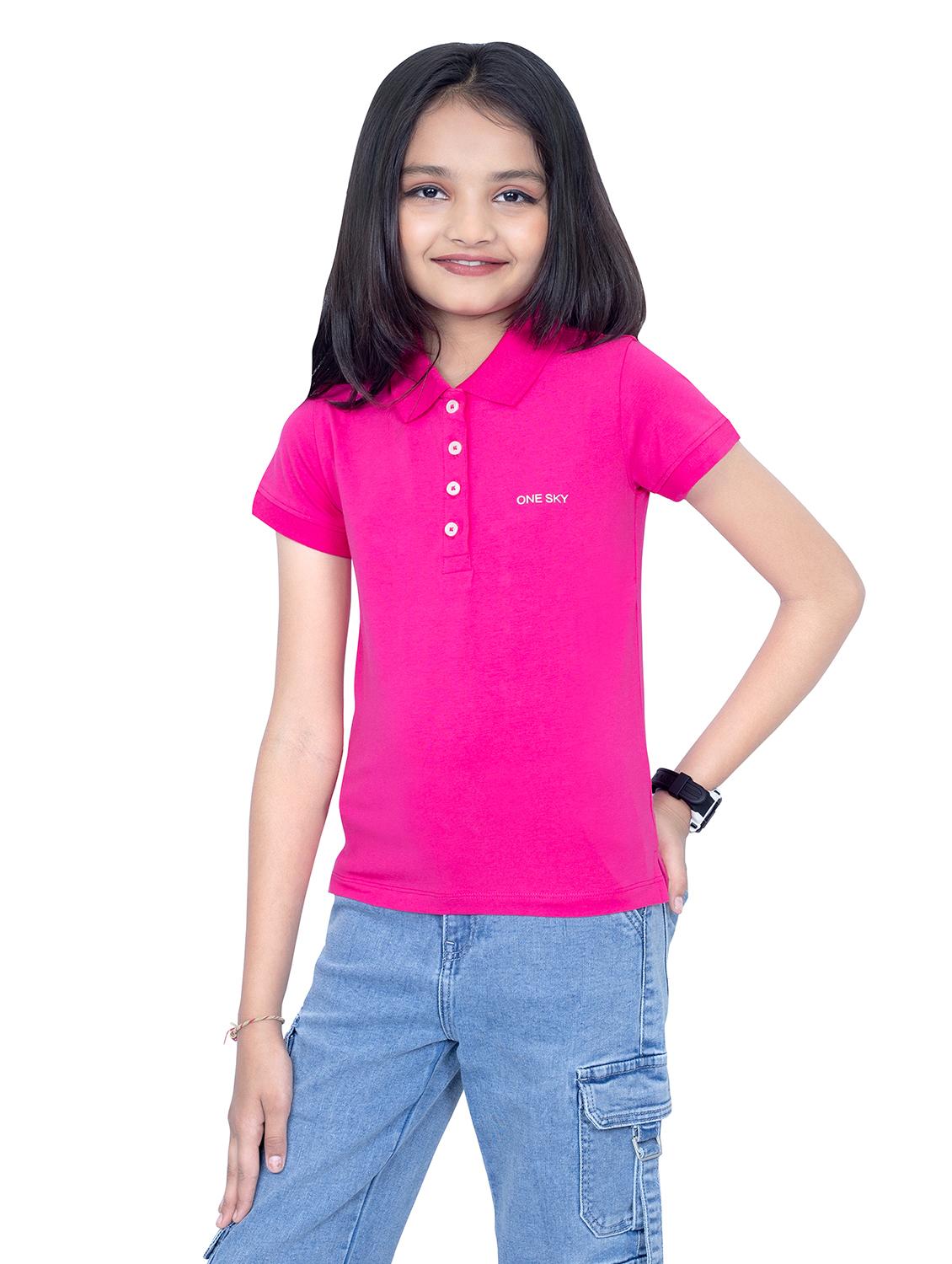 girls solid short sleeves polo t-shirt - 21618876 - Standard Image - 2