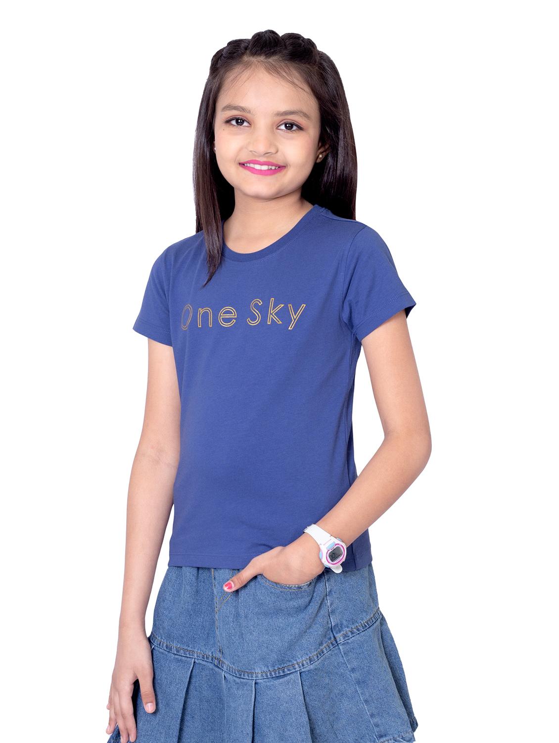 girls round neck printed short sleeves t-shirt - 21618898 - Standard Image - 2