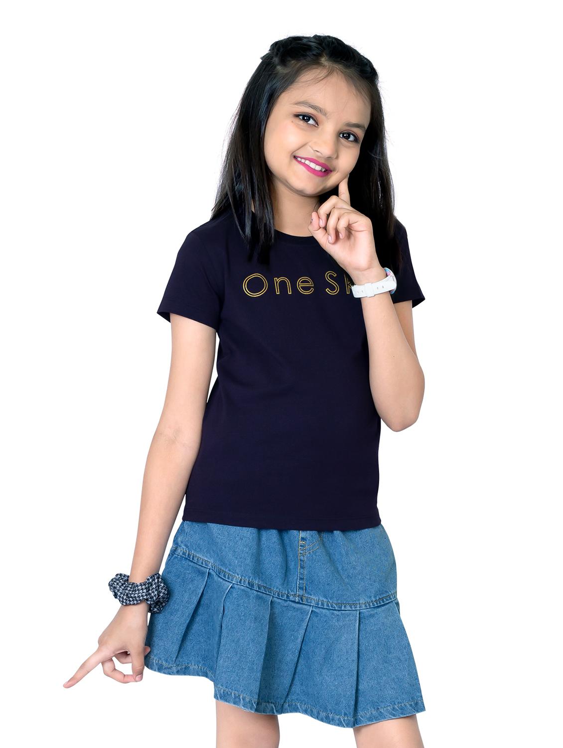girls round neck printed short sleeves t-shirt - 21618899 - Standard Image - 2