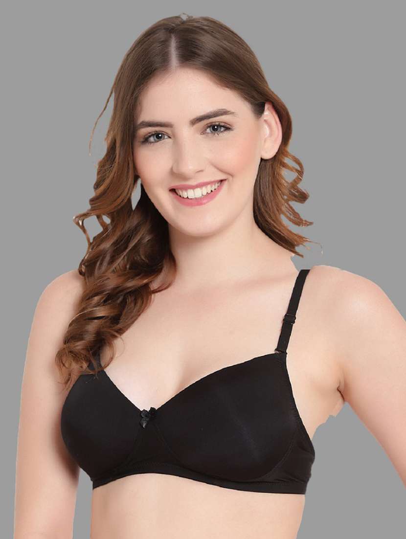 women solid lightly padded regular bra - 21618939 - Standard Image - 2