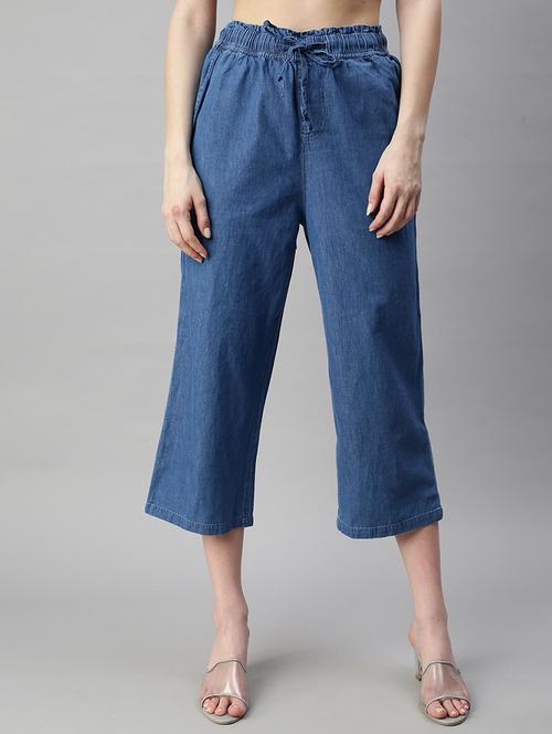 women solid calf length palazzo - 21619625 - Standard Image - 0