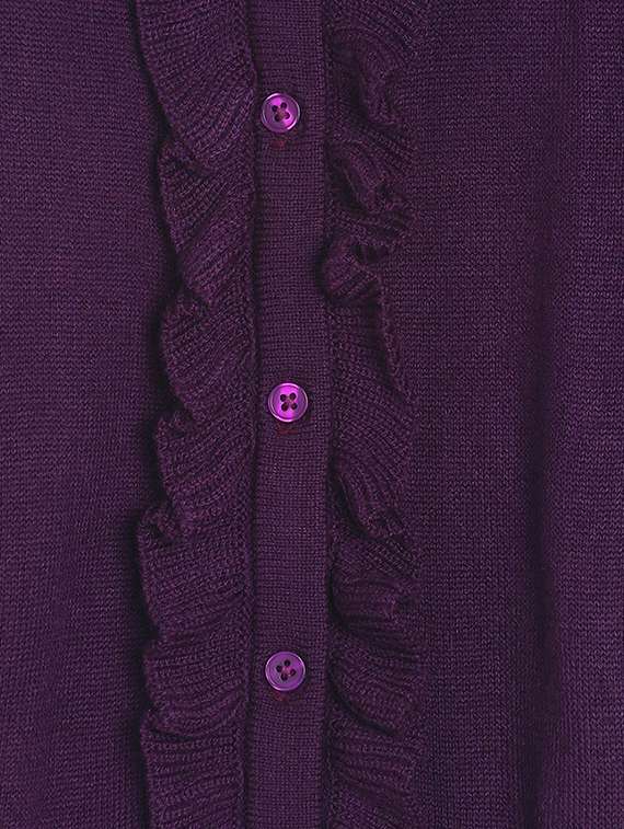 girls self design round neck cardigan - 21620210 - Standard Image - 2
