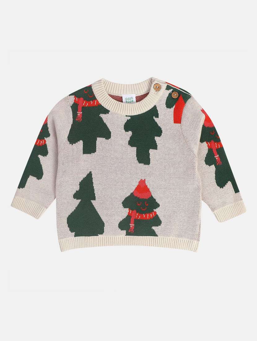 boys printed round neck sweater