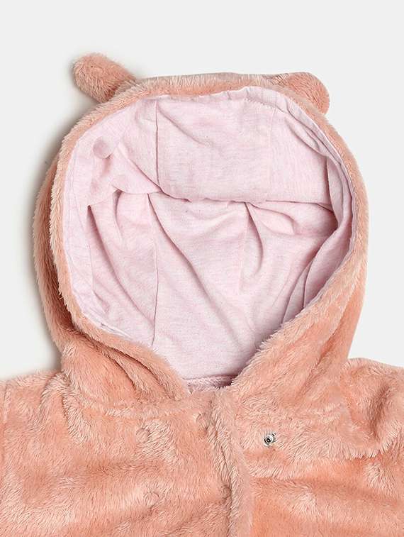 girls solid hooded jacket - 21620257 - Standard Image - 2