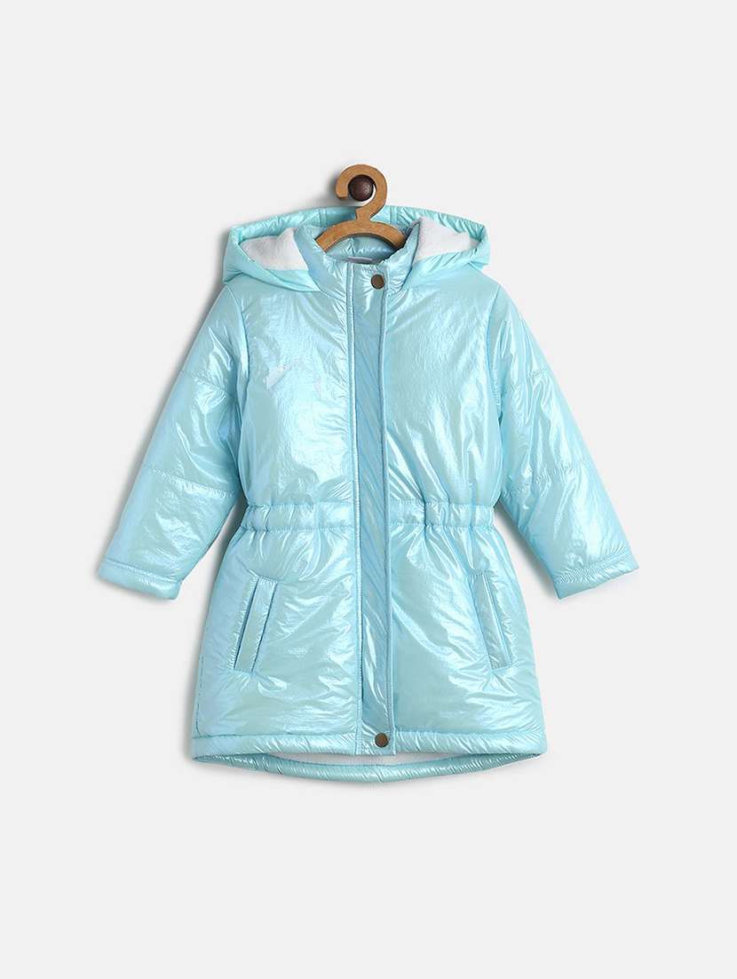 girls solid hooded jacket