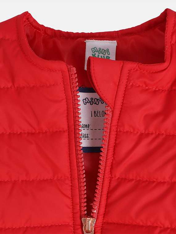 girls solid long sleeves quilted jacket - 21620317 - Standard Image - 2