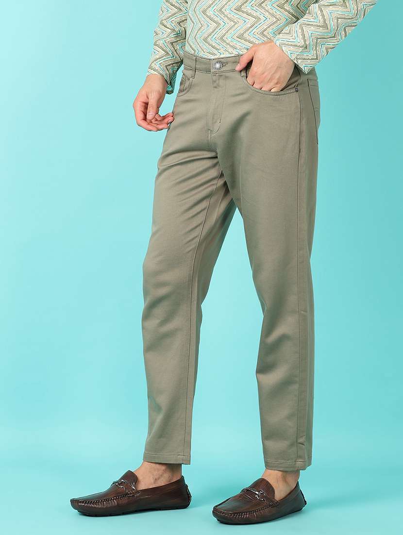 men mid rise solid chinos - 21620394 - Standard Image - 2