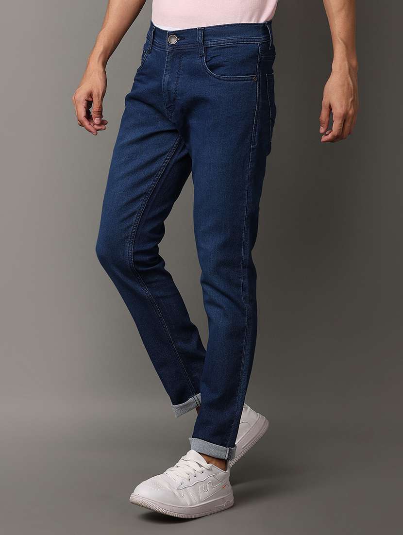 men mid rise plain slim fit jeans - 21620456 -  Standard Image - 2