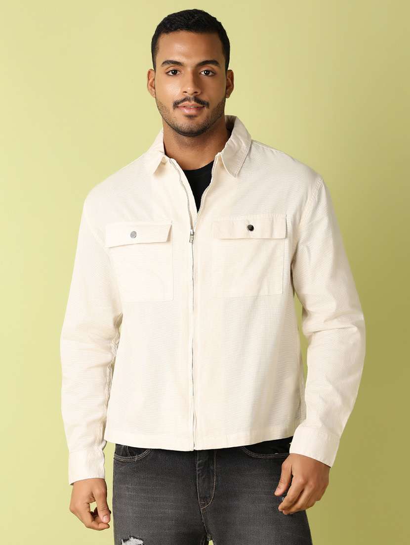 men long sleeves solid shackets