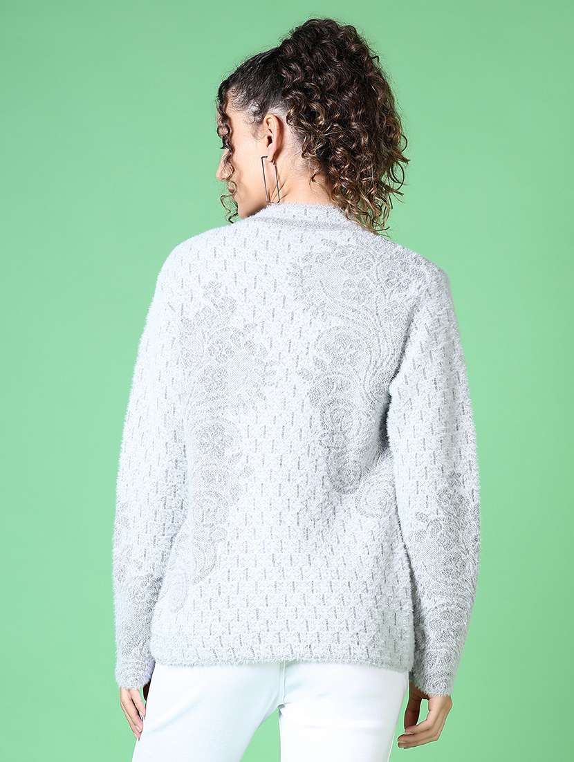 women self design long sleeve cardigan - 21620646 -  Standard Image - 2