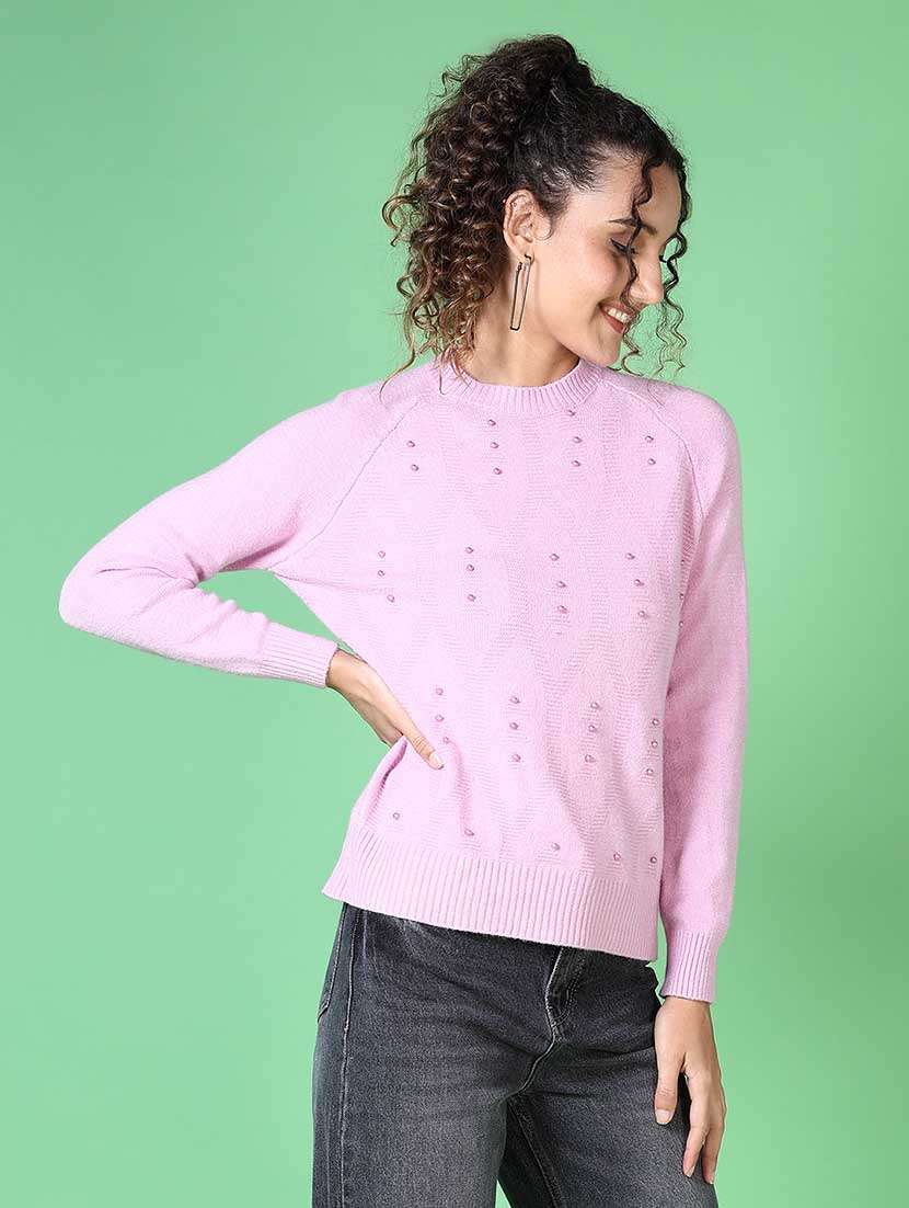 women pearl embellished long sleeve pullover - 21620731 -  Standard Image - 2