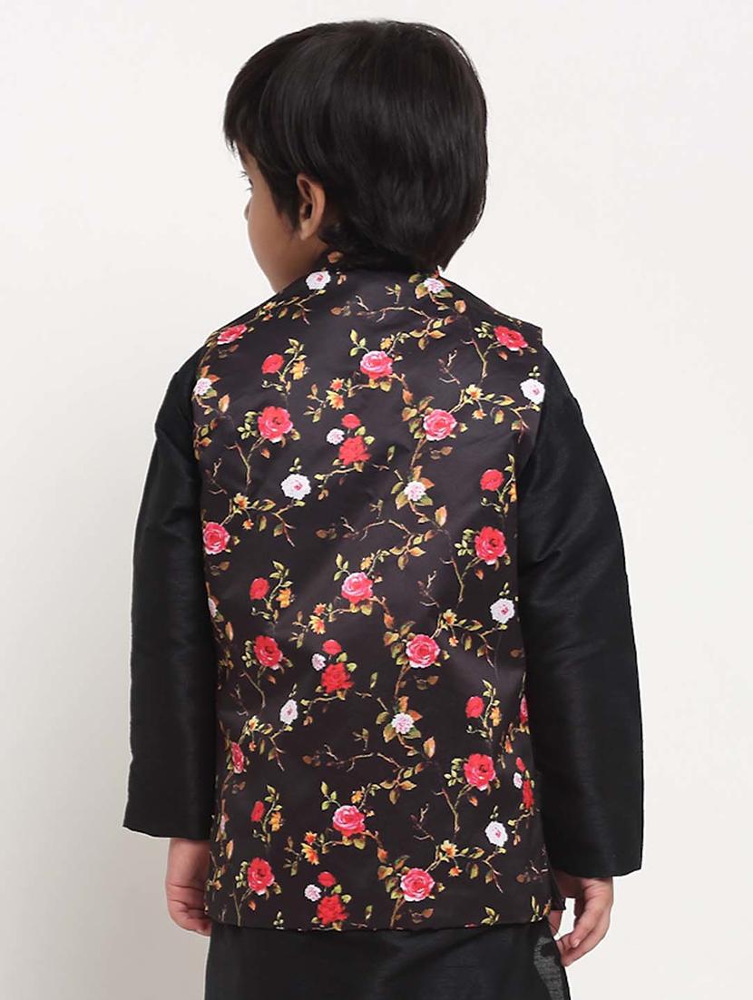 kids floral mandarin neck nehru jacket - 21621040 - Standard Image - 2