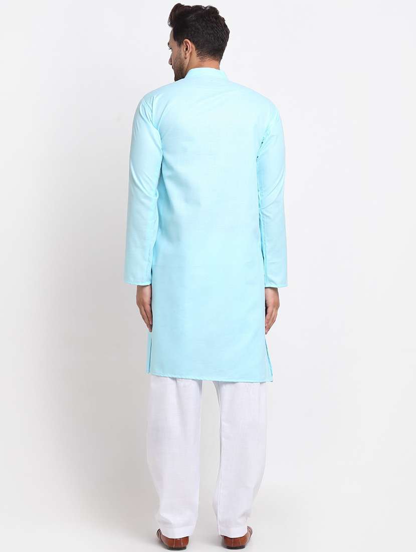men solid long sleeve ethnic wear set - 21621119 - Standard Image - 2