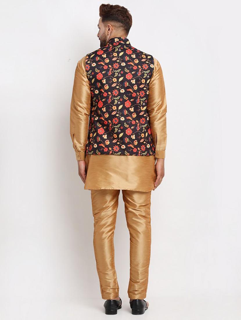 men kurta pyjama with jacket ethnic wear set - 21621399 - Standard Image - 2