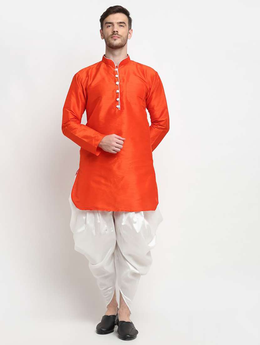 men solid long sleeve ethnic wear set