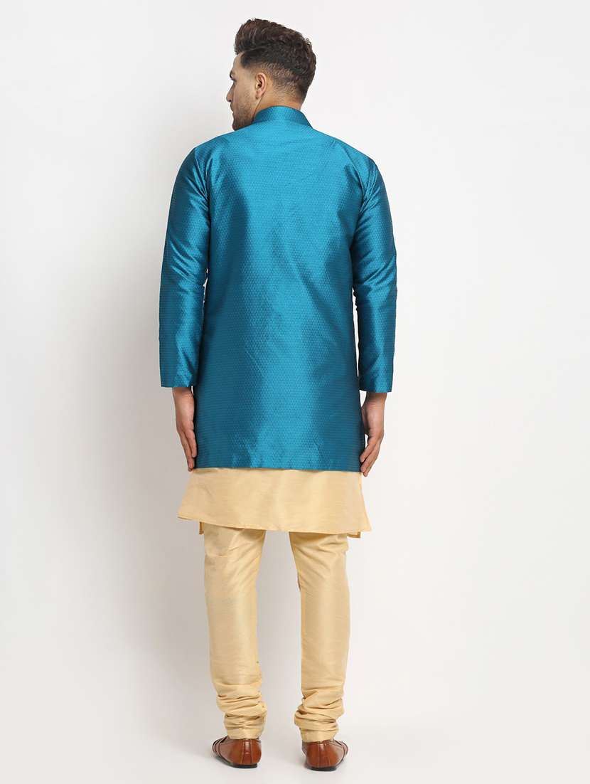 men kurta pyjama with jacket ethnic wear set - 21621564 - Standard Image - 2
