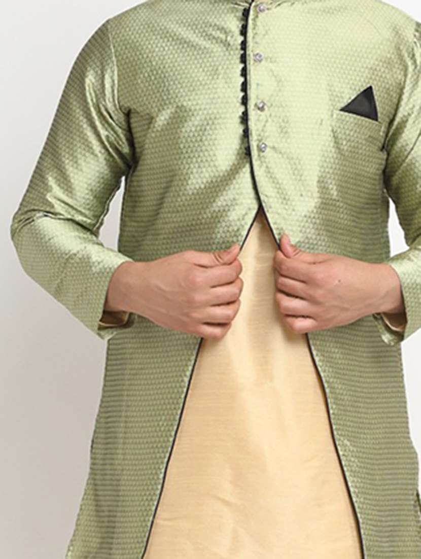 men kurta pyjama with jacket ethnic wear set - 21621568 - Standard Image - 2