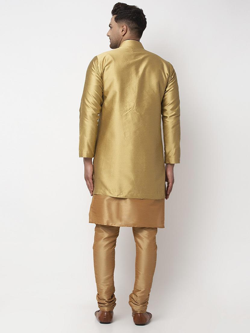 men kurta pyjama with jacket ethnic wear set - 21621589 - Standard Image - 2