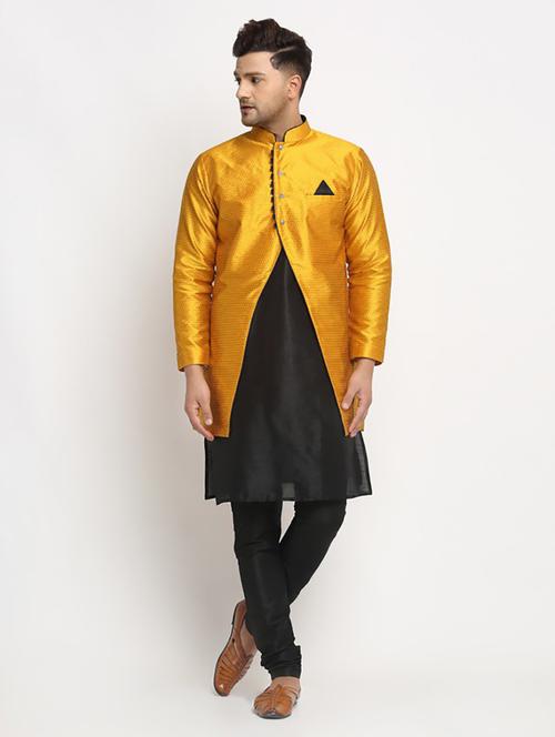 men kurta pyjama with jacket ethnic wear set - 21621598 - Standard Image - 0
