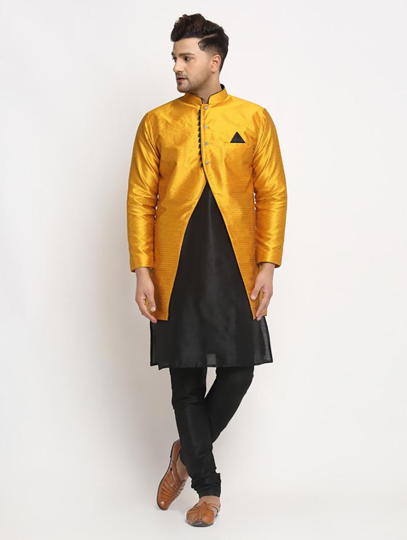 men kurta pyjama with jacket ethnic wear set - 21621598 - Zoom Image - 0