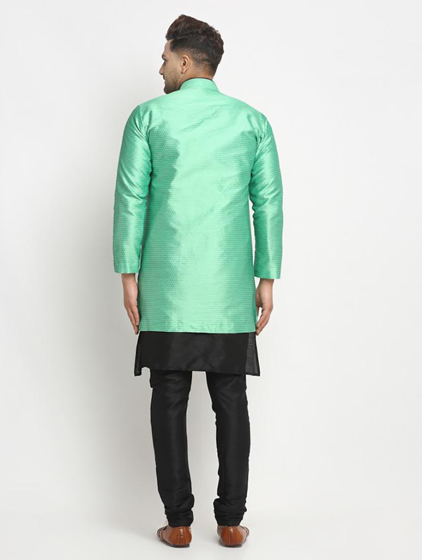 men kurta pyjama with jacket ethnic wear set - 21621599 - Standard Image - 2