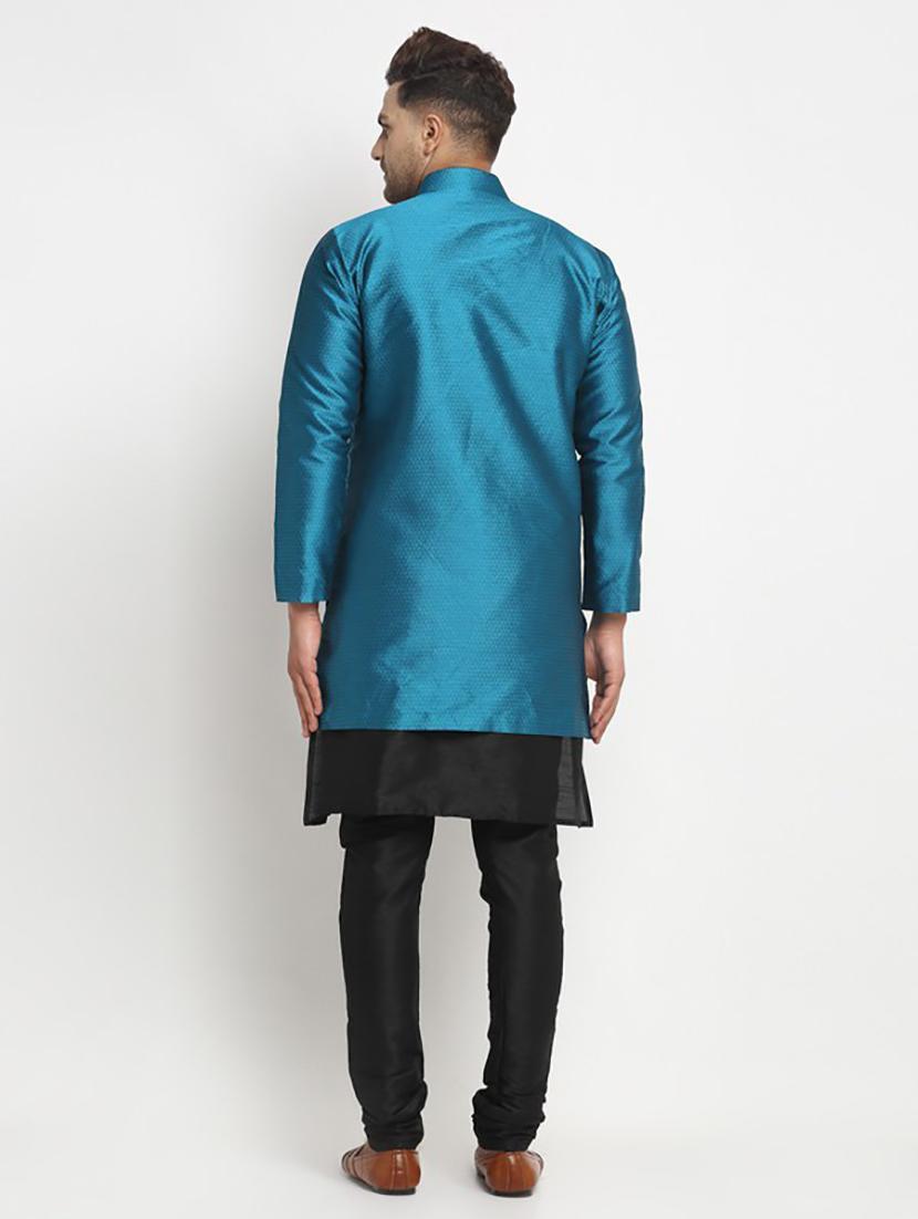 men kurta pyjama with jacket ethnic wear set - 21621600 - Standard Image - 2